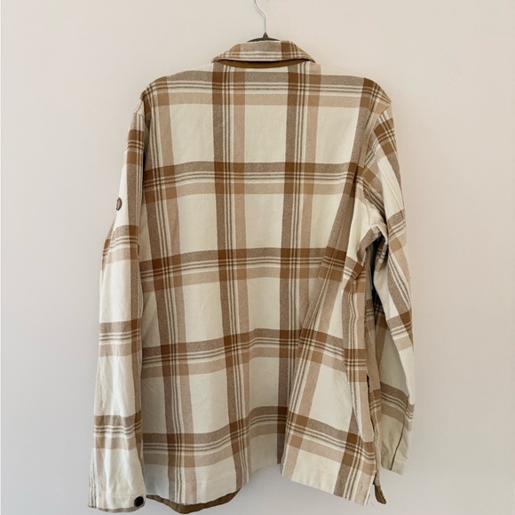 Fjallraven Singi Flannel Beige Plaid Button Down Shirt EUC - Picture 4 of 5